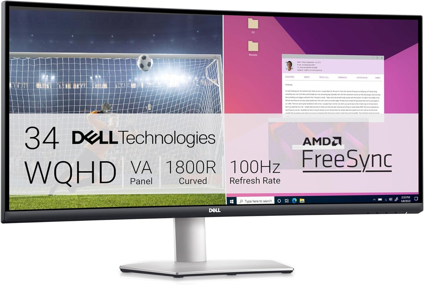 Dell S3423DWC 34-Inch Curved WQHD USB-C Monitor
