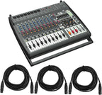 Behringer PMP4000 1600-Watt Powered Mixer FX 3 XLR Cables