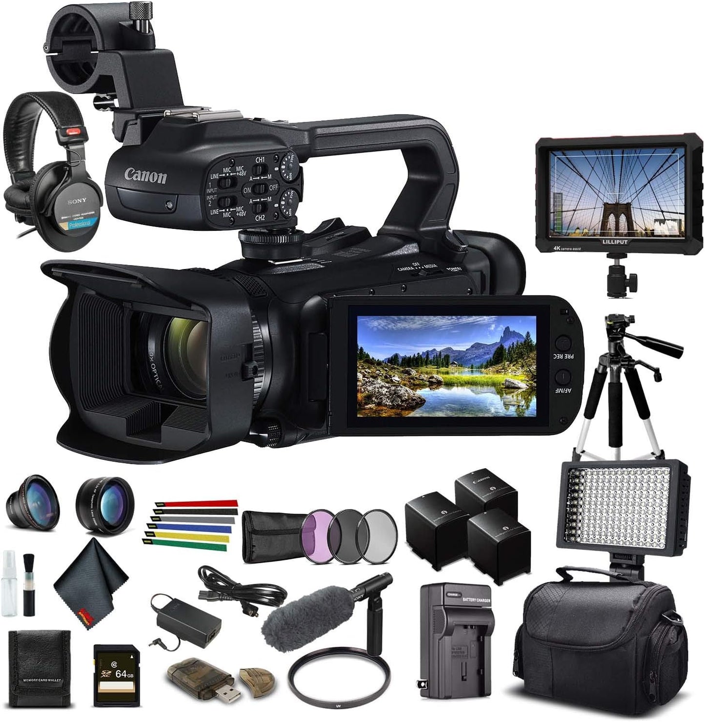 Canon XA45 Professional 4K Camcorder Bundle Renewed