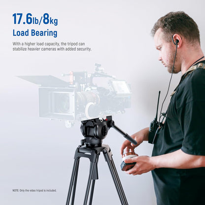 Neewer TP37 74" Video Tripod Fluid Head Metal 17.6lb Load