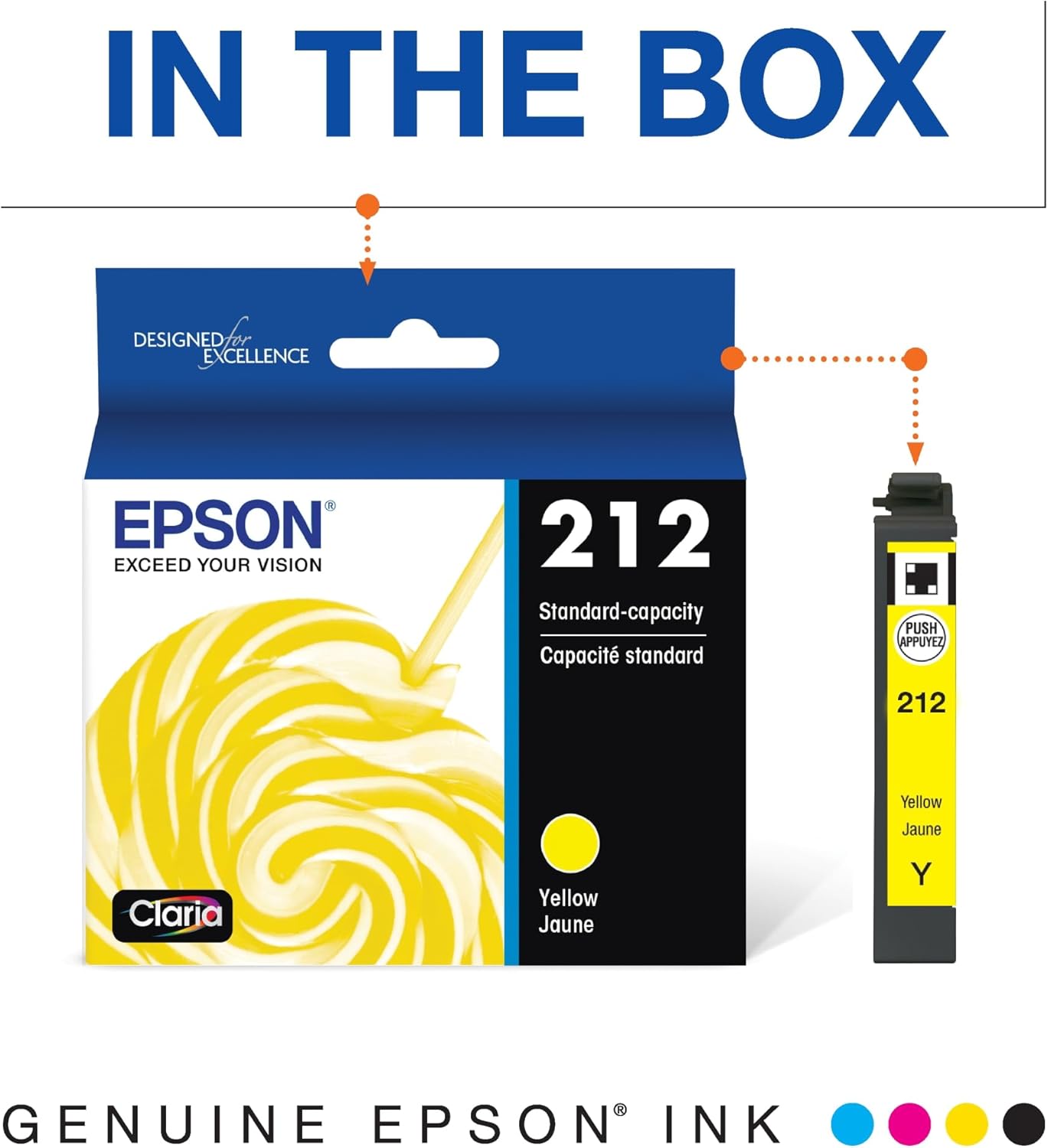 Epson T212420-S 212 Claria Standard Capacity Yellow Ink Cartridge