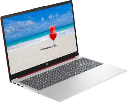 HP 15-FD0083WM: AI-Powered Laptop Bundle (Red)
