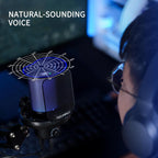 FEELWORLD VM1-AS-OF-JP Gaming Microphone USB Condenser Mic RGB