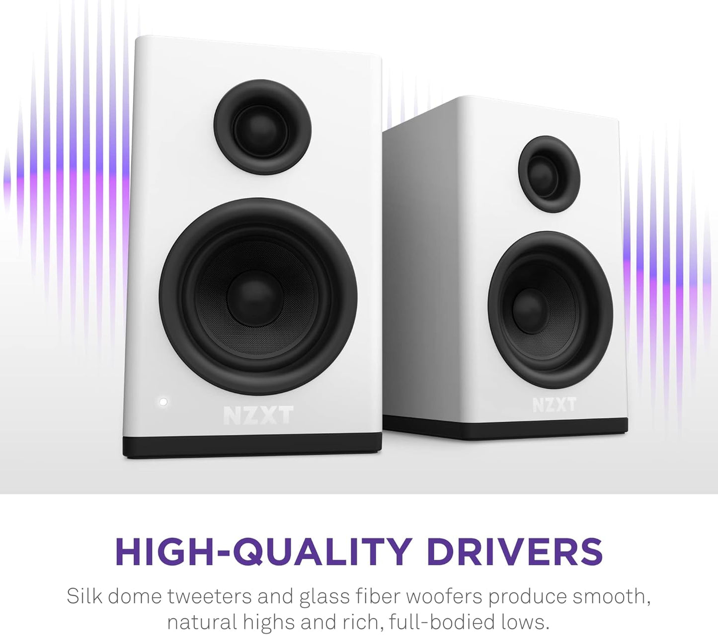 NZXT AP-SPKW2-US - Relay PC Gaming Speakers - White