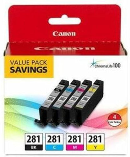 Canon 2091C005 CLI-281 Ink Cartridge 4-Pack