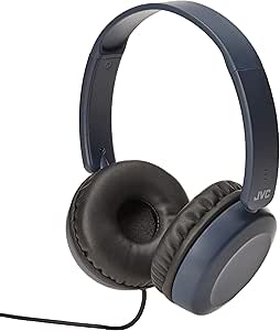 JVC HAS31MA On-Ear Headphones: Lightweight, Mic, Blue — main product image