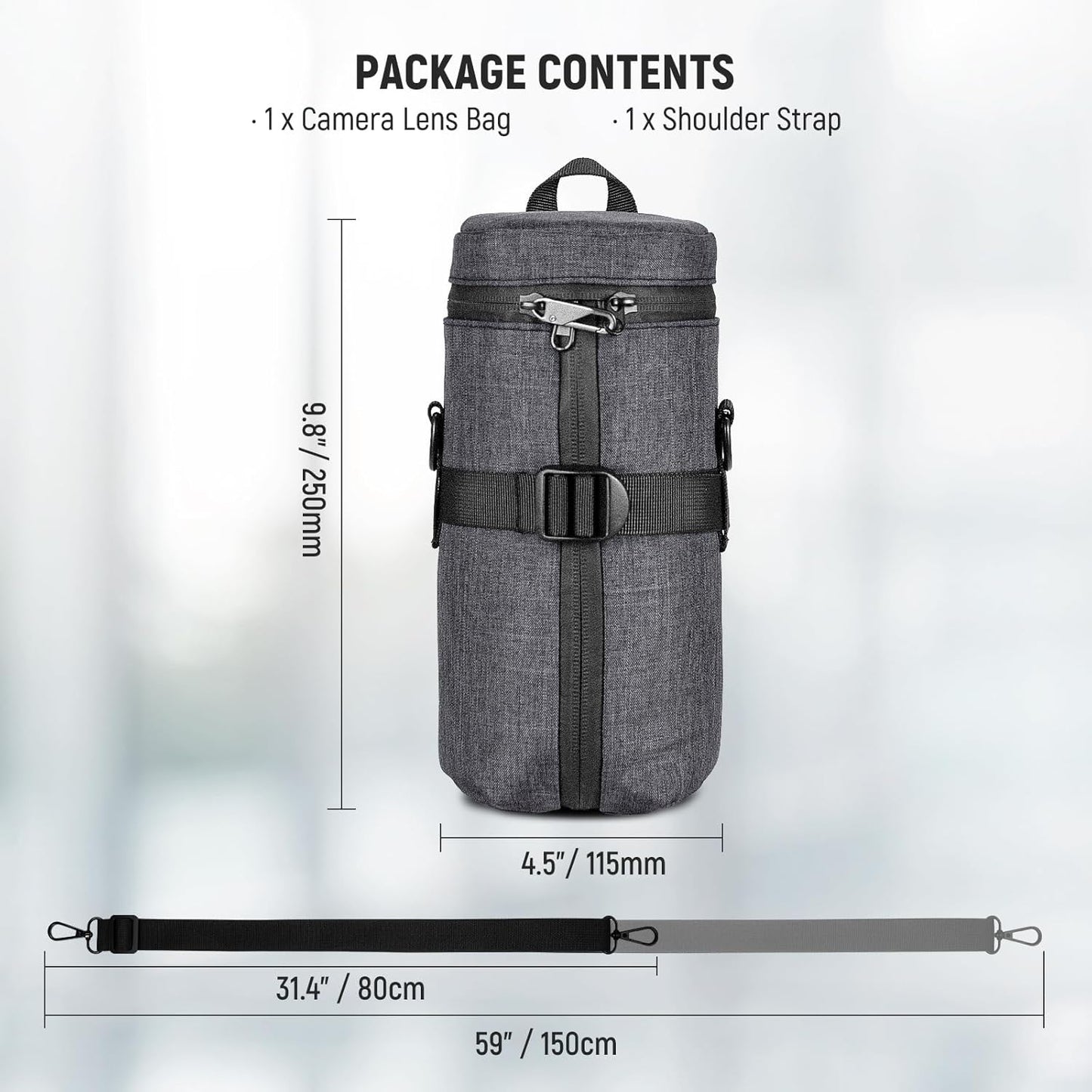 Neewer PB011 Water-Repellent Camera Lens Pouch