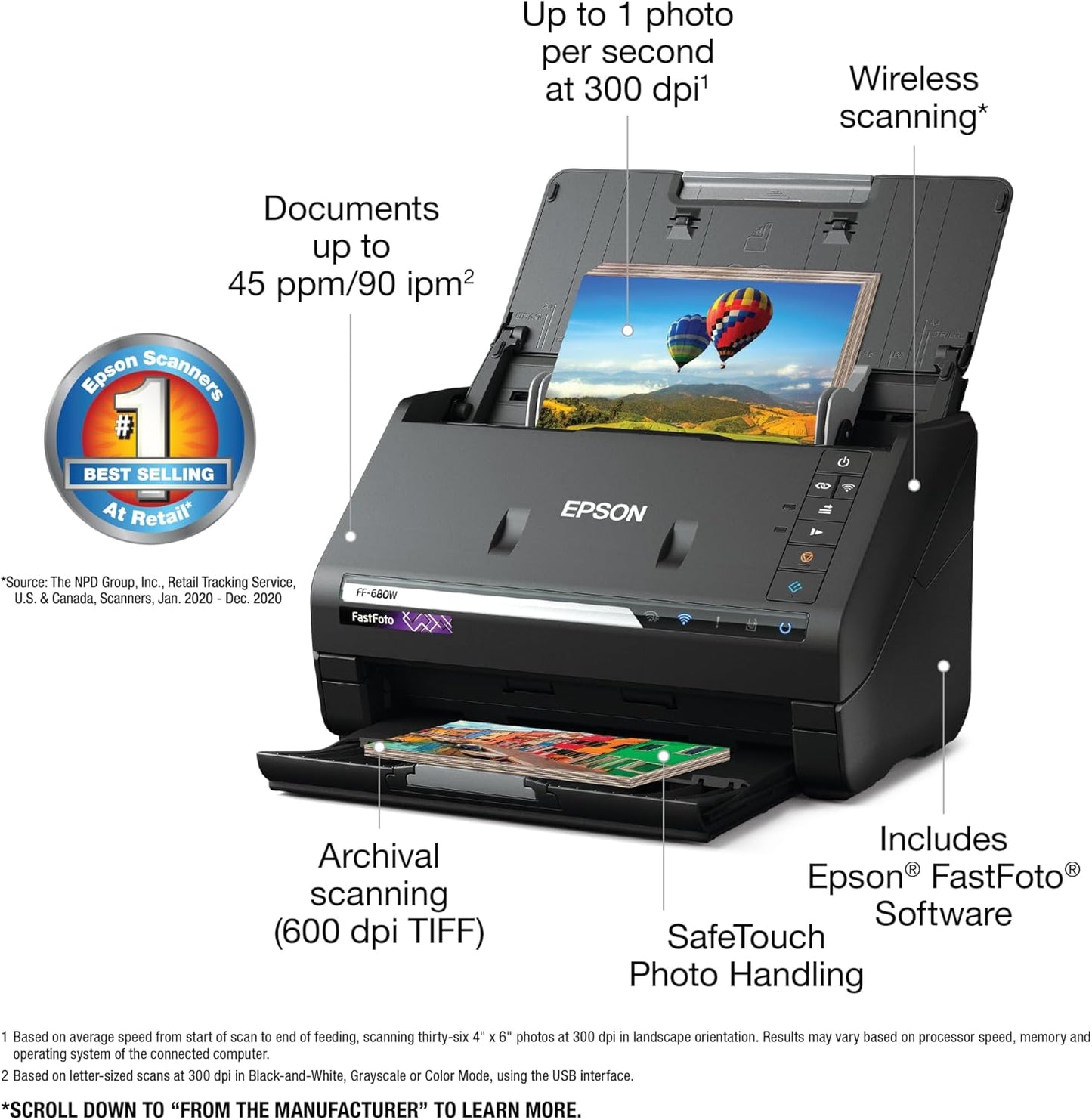 Epson FF-680W FastFoto Wireless Photo Scanner