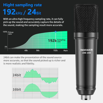 Neewer 40099760 USB Condenser Podcast Microphone Kit