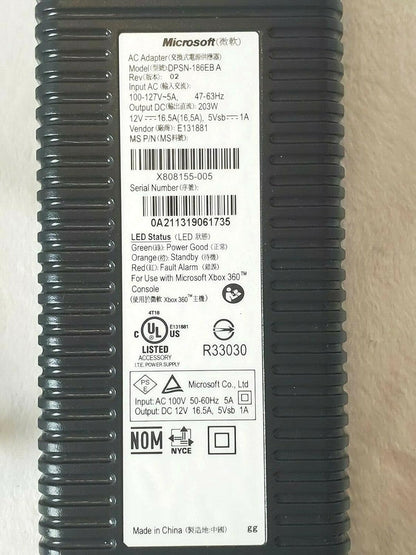 Microsoft 203 W Xbox 360 AC Power Adapter
