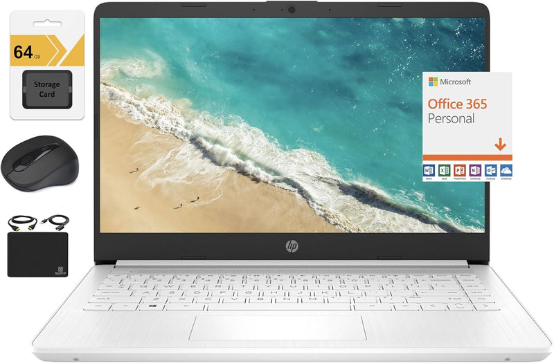 HP Newest HP 14 Inch Laptop Celeron 4GB 128GB SSD Windows 11 + Office — main product image