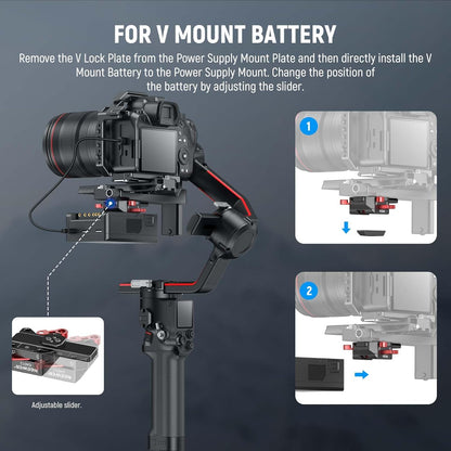 Neewer 10103281 Mini V Mount Battery Plate Gimbal