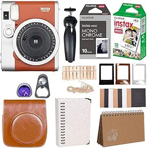 Fujifilm bron mini 9-0 Instax Mini 90 Camera Bundle (Brown)