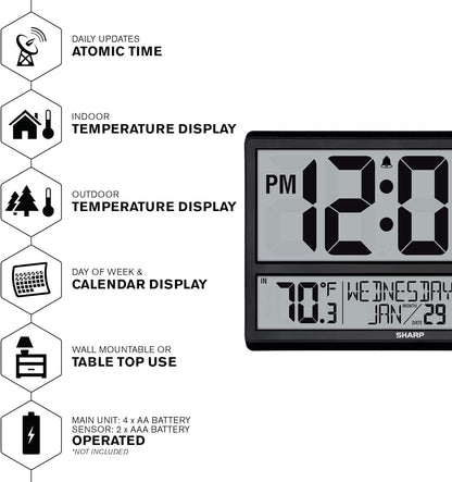 Sharp Flechazo-0401 Atomic Digital Wall Clock