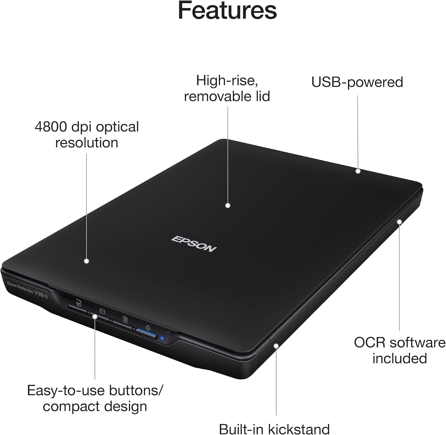 Epson B11B268201 Perfection V39 II Photo Scanner Renewed