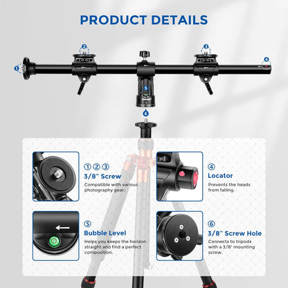 Neewer 10100663 25" Horizontal Tripod Center Axis