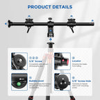 Neewer 10101542 Horizontal Tripod Boom Arm - 22lb Load