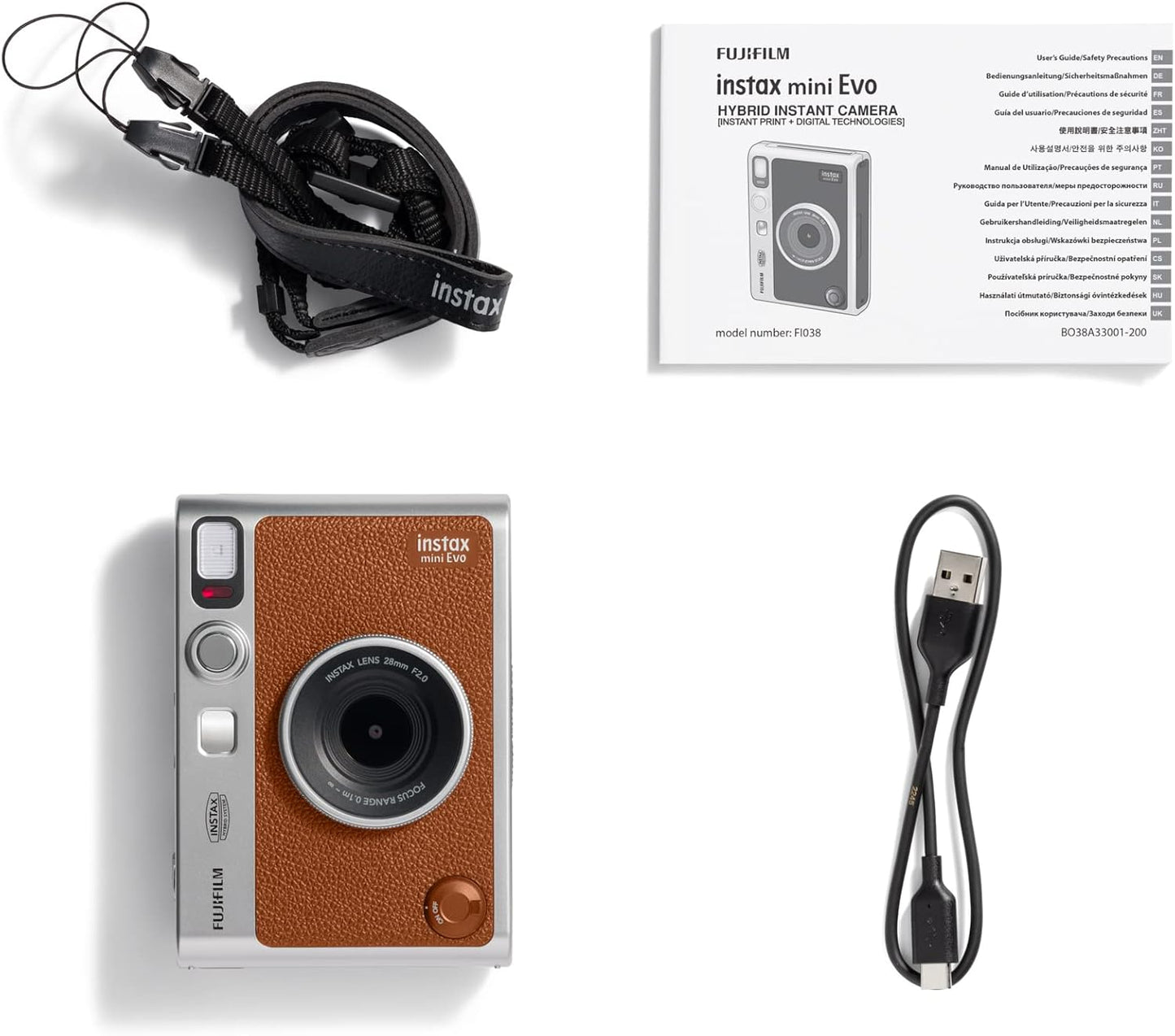 Fujifilm 16812534 Instax Mini EVO Instant Camera - Brown
