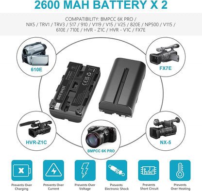 Neewer 10089576 NP-F550 Battery Charger Set (2-Pack)