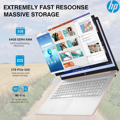 HP Essential 17 Touchscreen i7 Laptop - Rose Gold