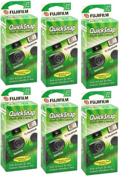Fujifilm FUJIDIS400 QuickSnap Flash 400 Disposable Camera 6-Pack