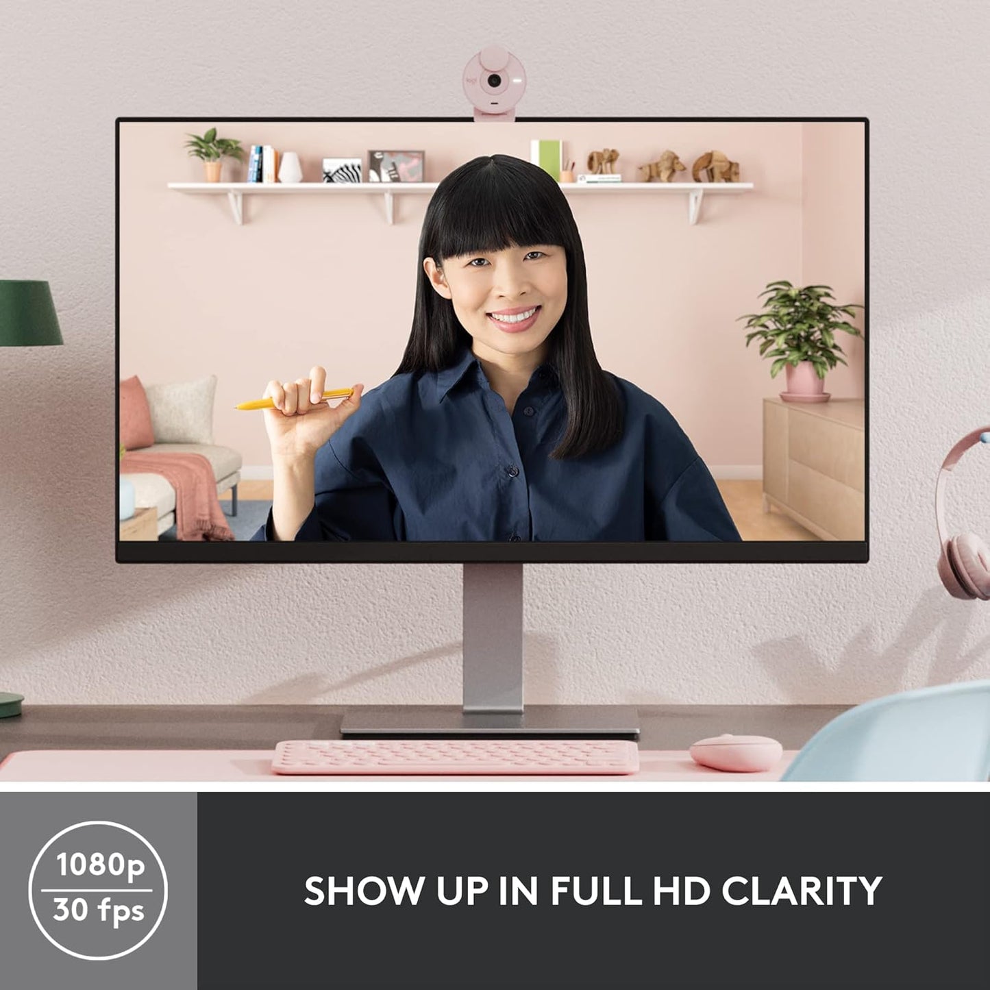 Logitech 960-001447 Brio 300 Full HD Webcam Rose