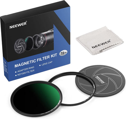Neewer 10100914 72mm Magnetic ND1000 Lens Filter Kit