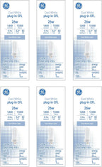 GE Cool White 26W CFL GX24q-3 Plug-in Bulb 6-Pack