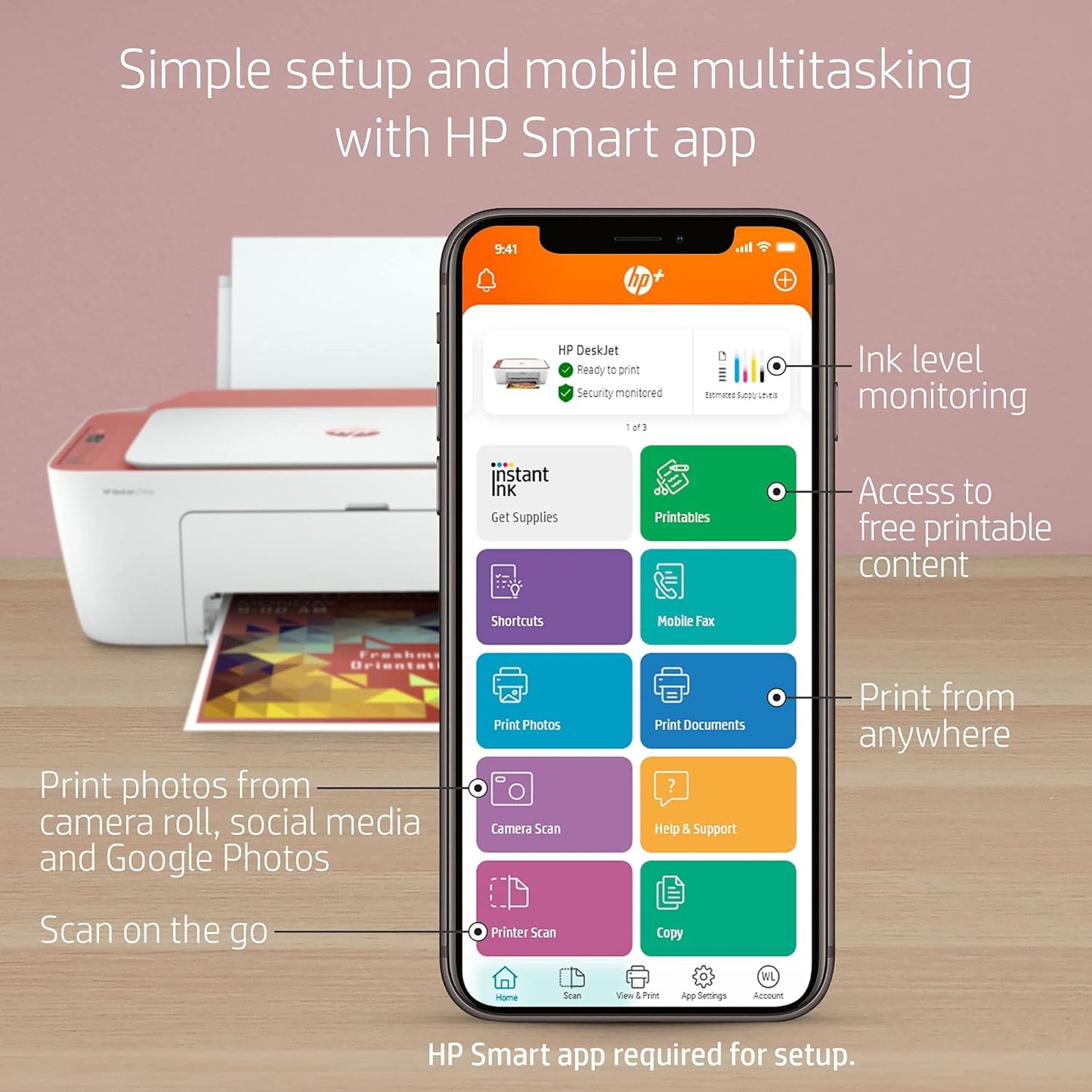 HP 2752e DeskJet Wireless All-in-One Printer