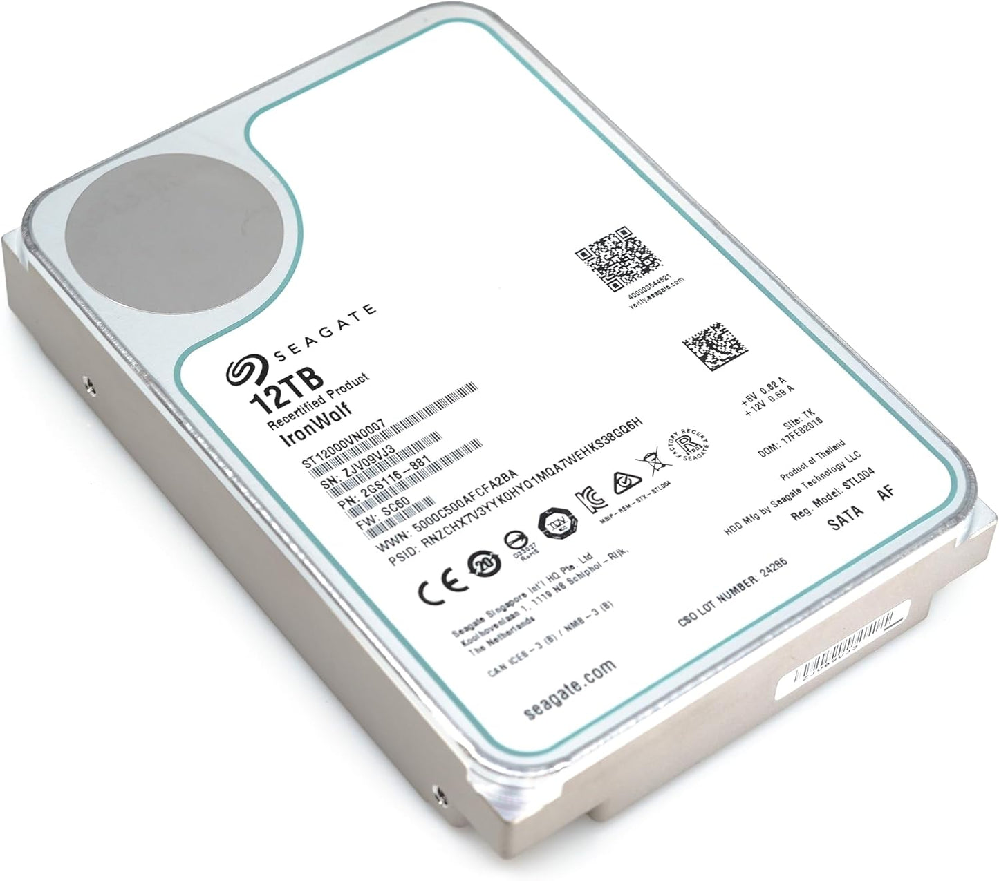 Seagate ST12000VN0007-cr IronWolf 12TB NAS SATA HDD (Renewed)