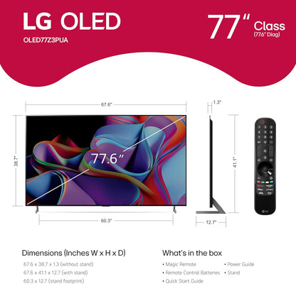 LG OLED77Z3PUA 77" 8K OLED TV - Smart - AI Processor - Renewed