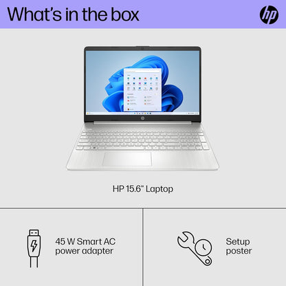 HP Ryzen 5 5500U 15" Laptop - 8GB RAM, 256GB SSD, Windows 11 Home - Silver