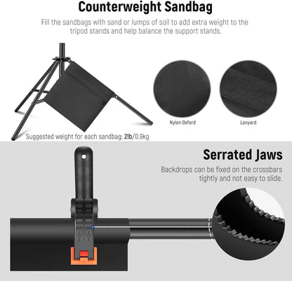Neewer 10100392 Photo Studio Backdrop Support Kit
