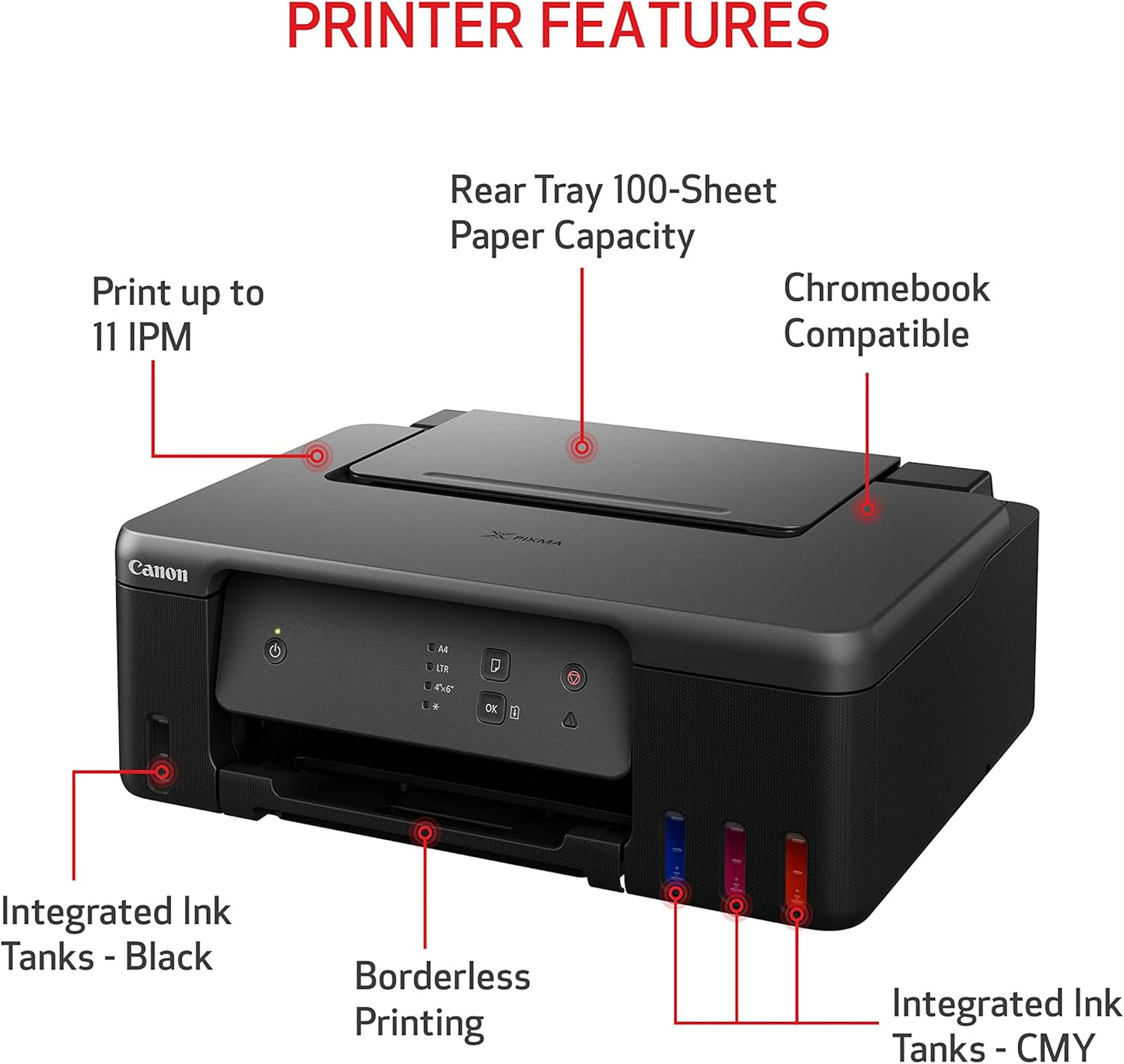 Canon 5809C002 PIXMA G1230 MegaTank Inkjet Printer - USB