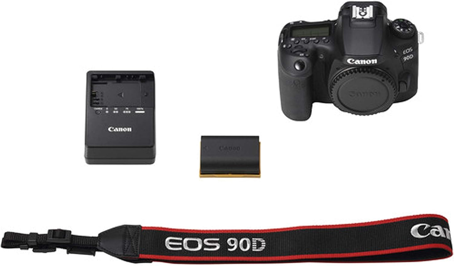 Canon EOS 90D DSLR Camera 18-55mm + Telephoto Lens Kit Renewed