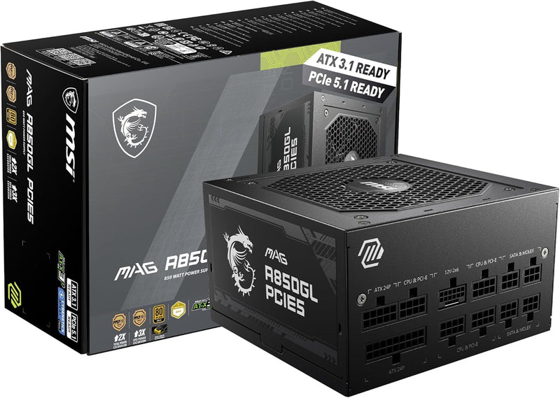 MSI MPG A850GL 850W PCIE 5.1 ATX 3.1 Power Supply — main product image