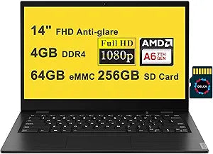 Lenovo 14W 14" FHD AMD A6 Laptop with SD Card