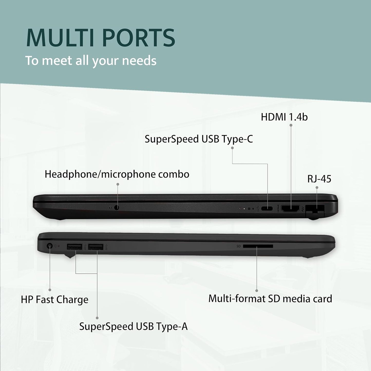 HP HP 15.6" Student Laptop - Pentium, 16GB RAM, 1TB SSD - Renewed