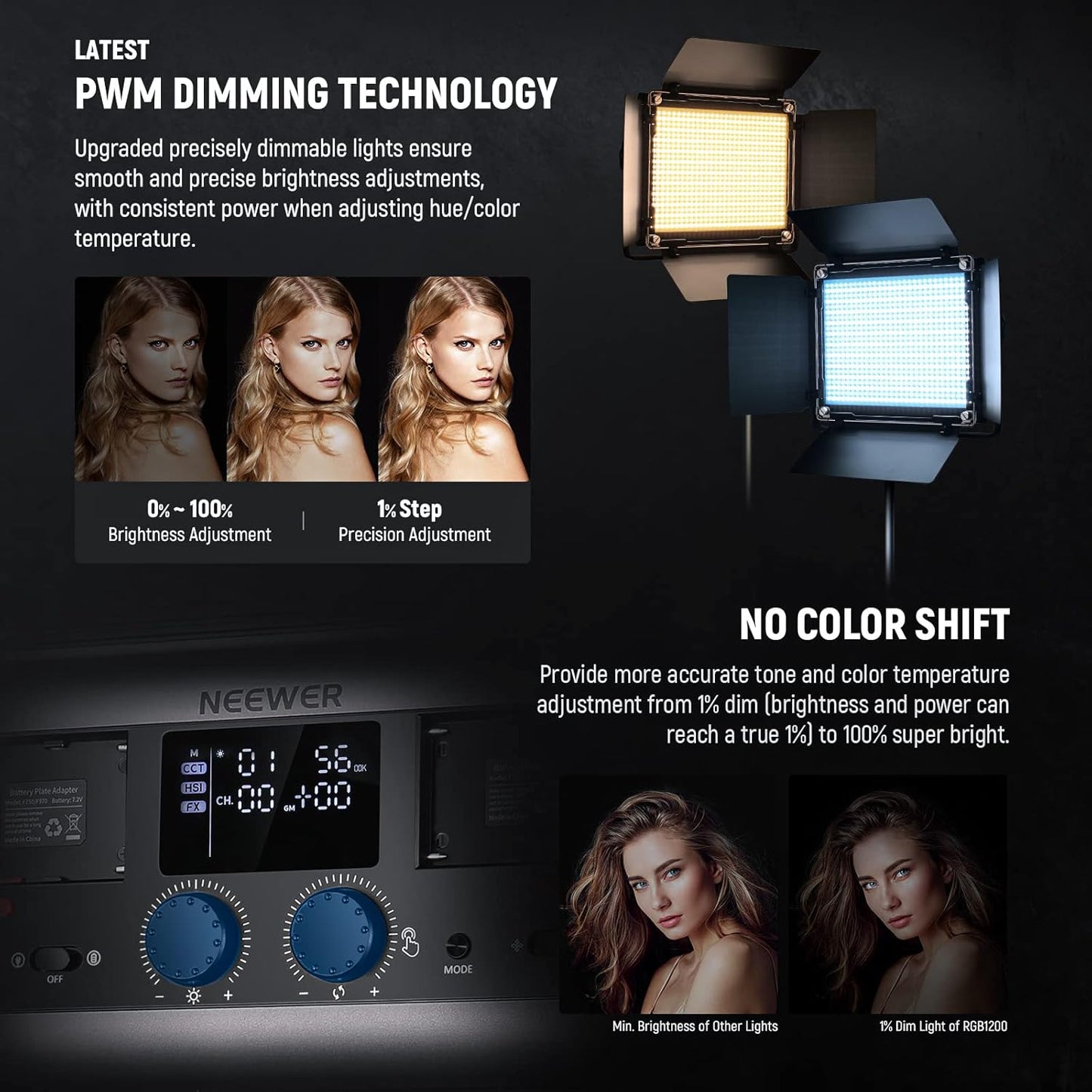 Neewer RGB1200 RGB LED Video Light Panel