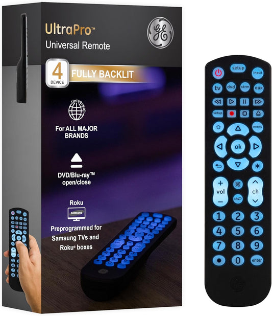 GE 40081 Universal Remote Control Backlit Buttons
