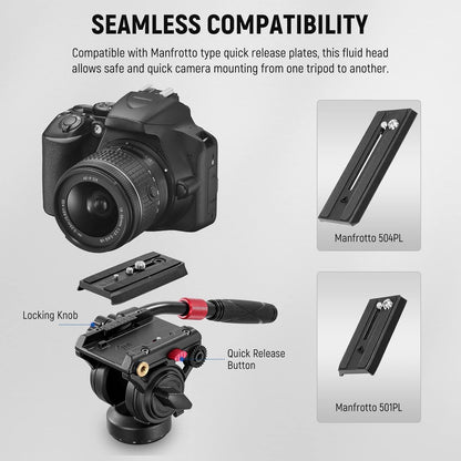 Neewer GM001 Video Tripod Fluid Head Heavy Duty