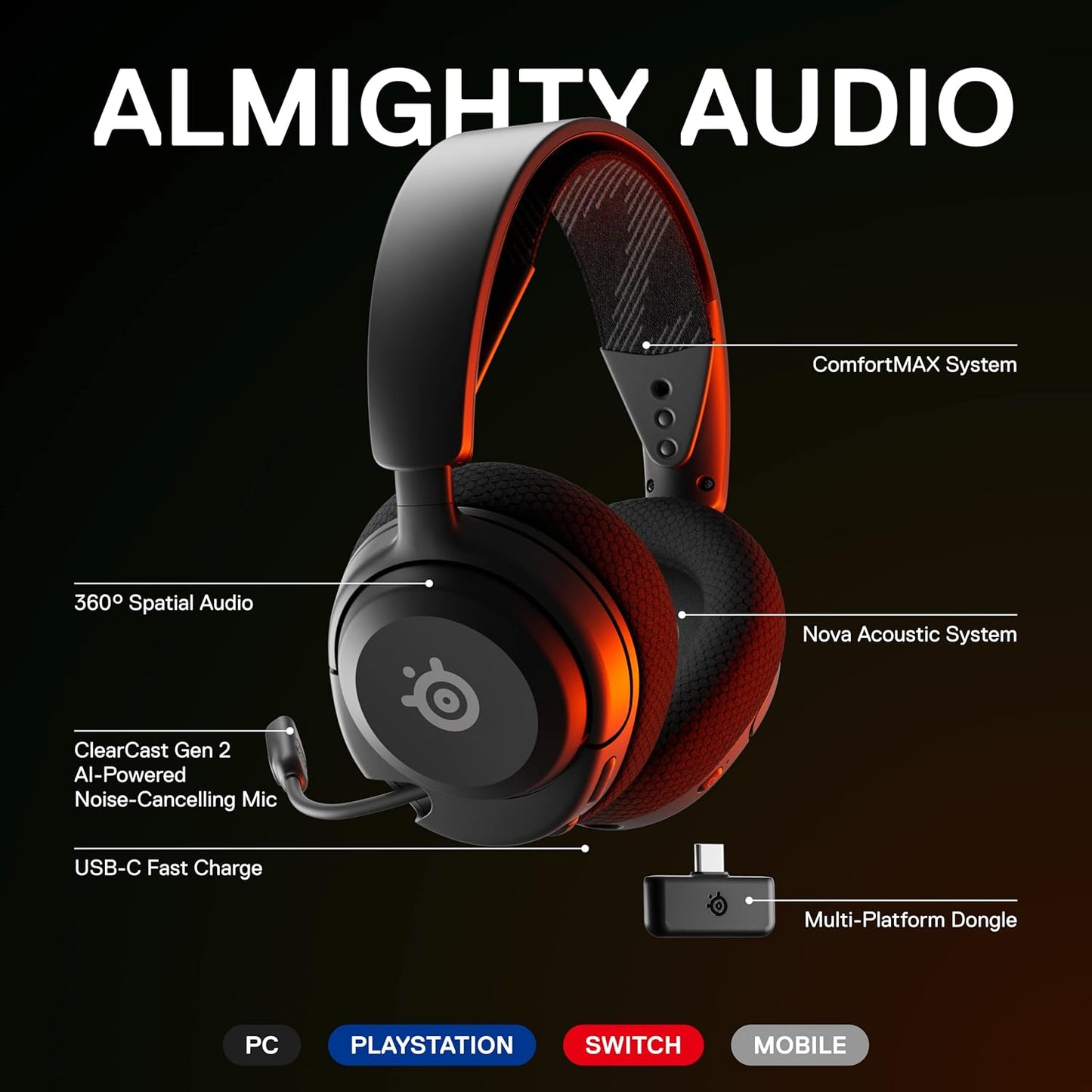 SteelSeries 61636 Arctis Nova 4 Wireless Gaming Headset