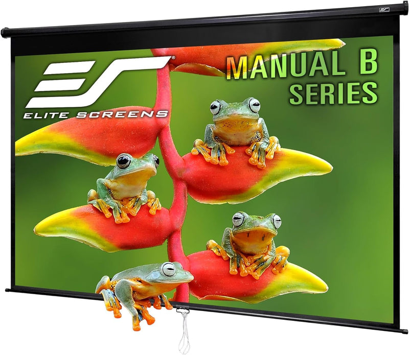 Elite Screens M120H 120-Inch Manual Pull Down Projector Screen — main product image