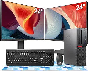 Lenovo M800 i5 Desktop with Dual Monitors (Renewed)