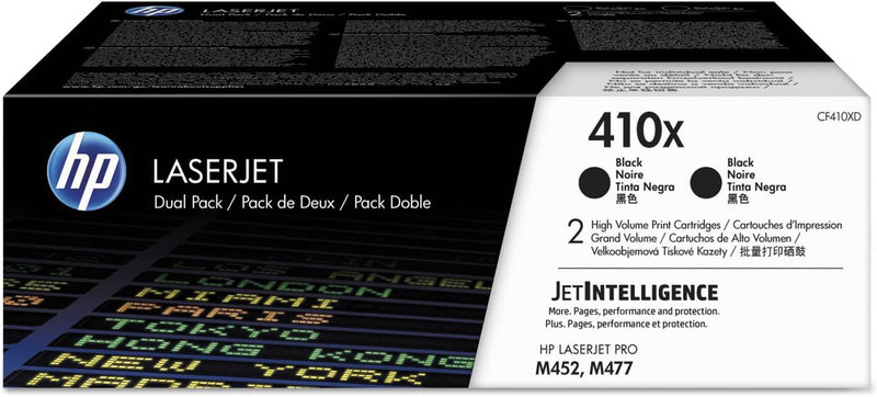 HP 410X CF410XD Black High-Yield Toner Cartridge 2-Pack — main product image