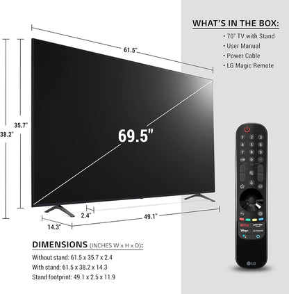 LG 75UP8070PUR 75-Inch 4K UHD Smart TV