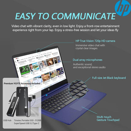 HP 14 Touchscreen Laptop Ryzen 7 64GB 2TB SSD Windows 11 Pro