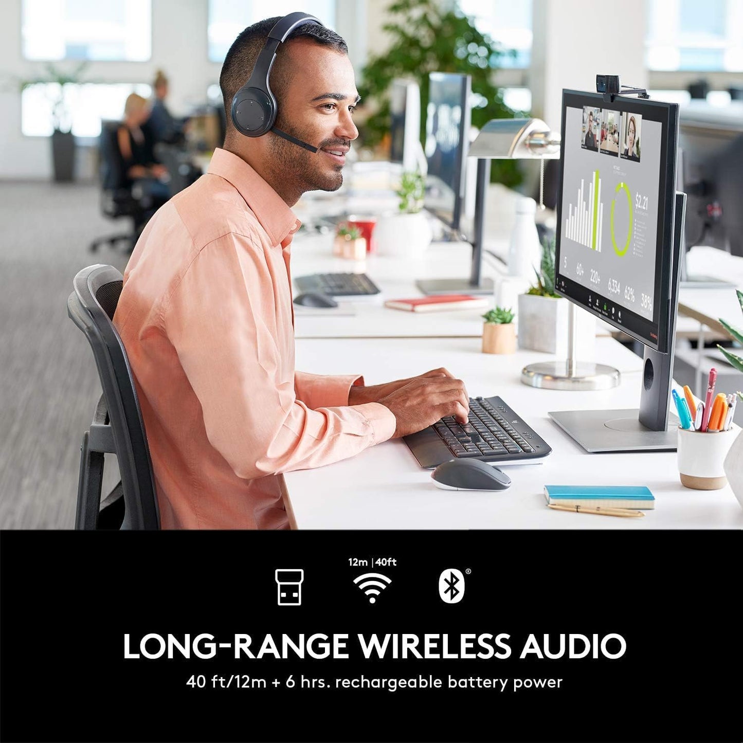 Logitech Logitech-H800-Bulk Bluetooth Wireless Headset with Mic