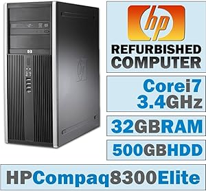 HP Compaq Elite 8300-19f41300 Core i7 Desktop PC - 32GB, 500GB (Renewed)