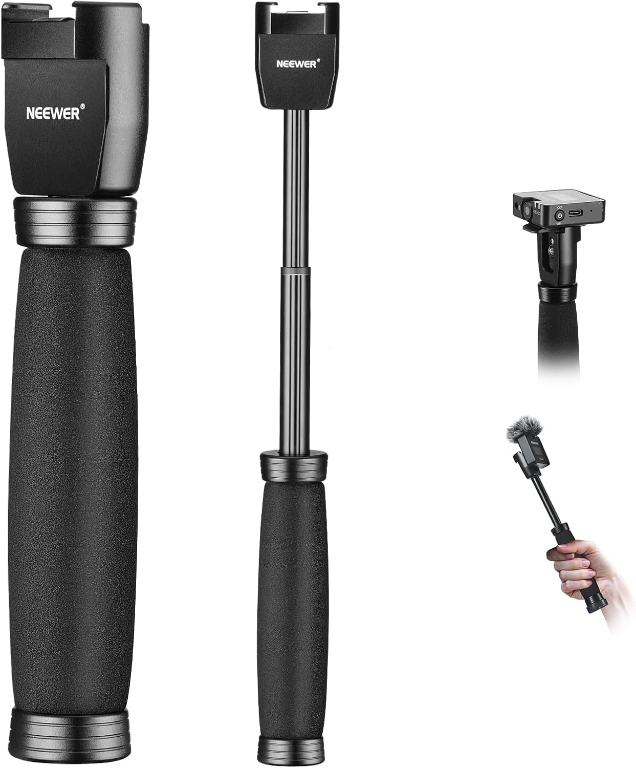 Neewer 21000047 8.7" Telescoping Interview Mic Handle